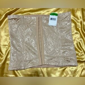 Floral Jacquard Waist Cincher Shapewear in Beige